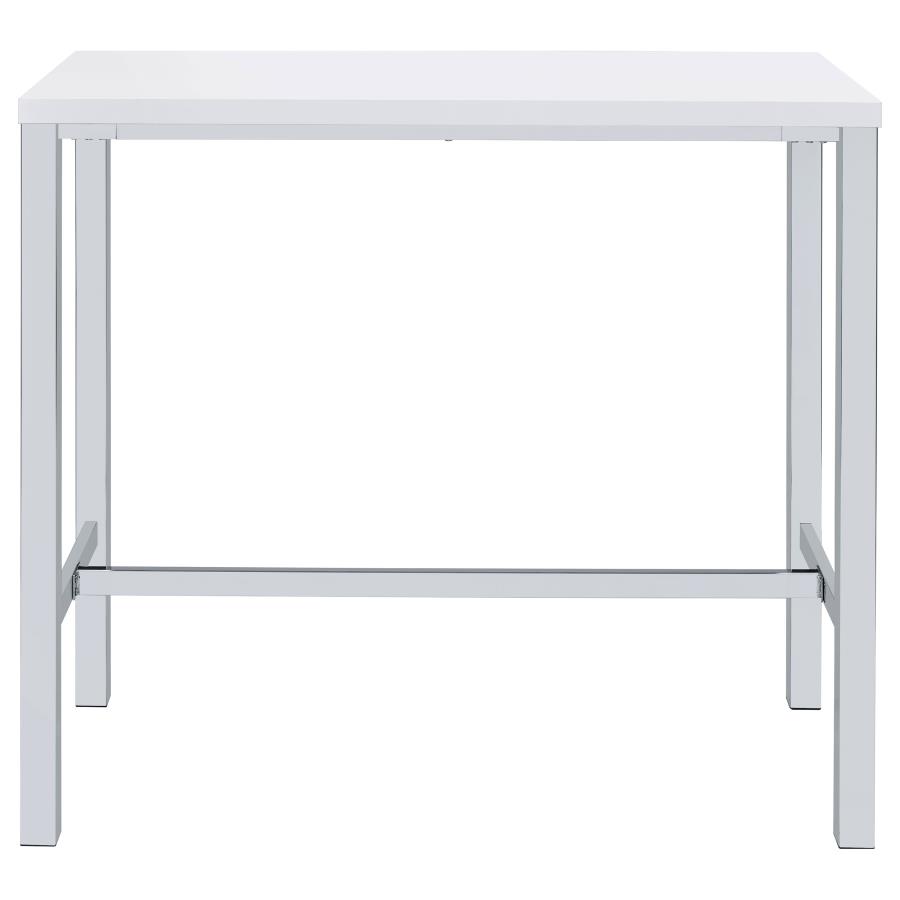 Natividad 5-piece Pub Height Bar Table Set White High Gloss view 4