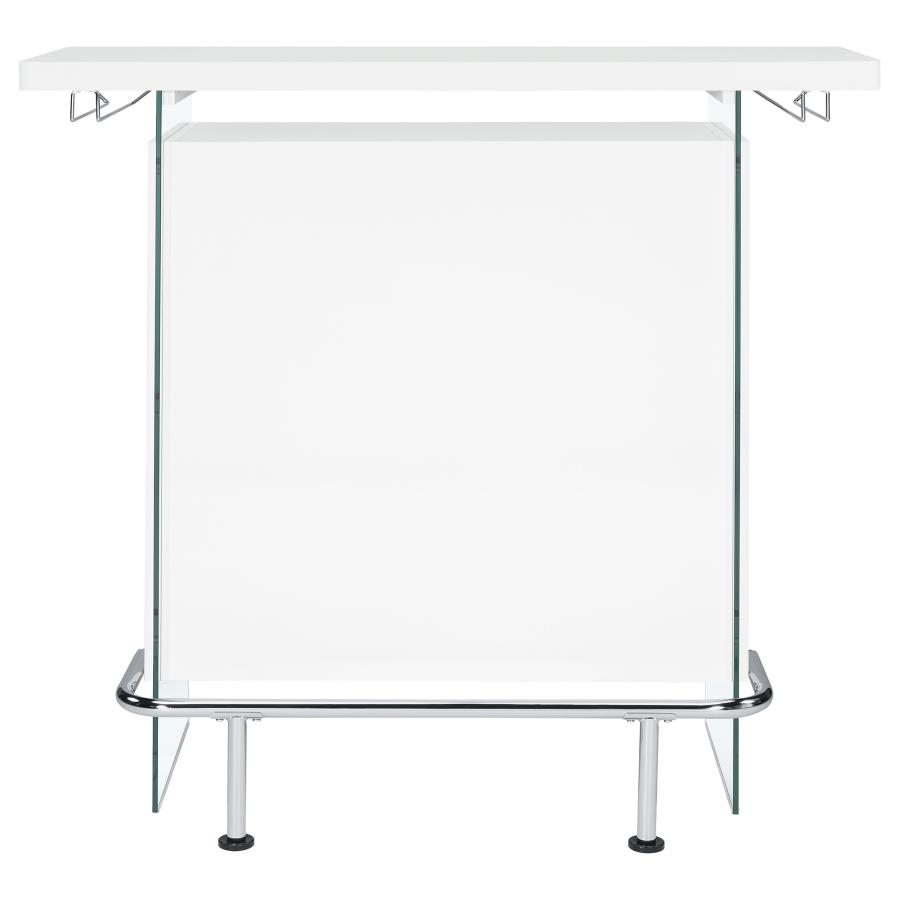 Acosta Freestanding Home Bar Wine Cabinet White High Gloss view 4