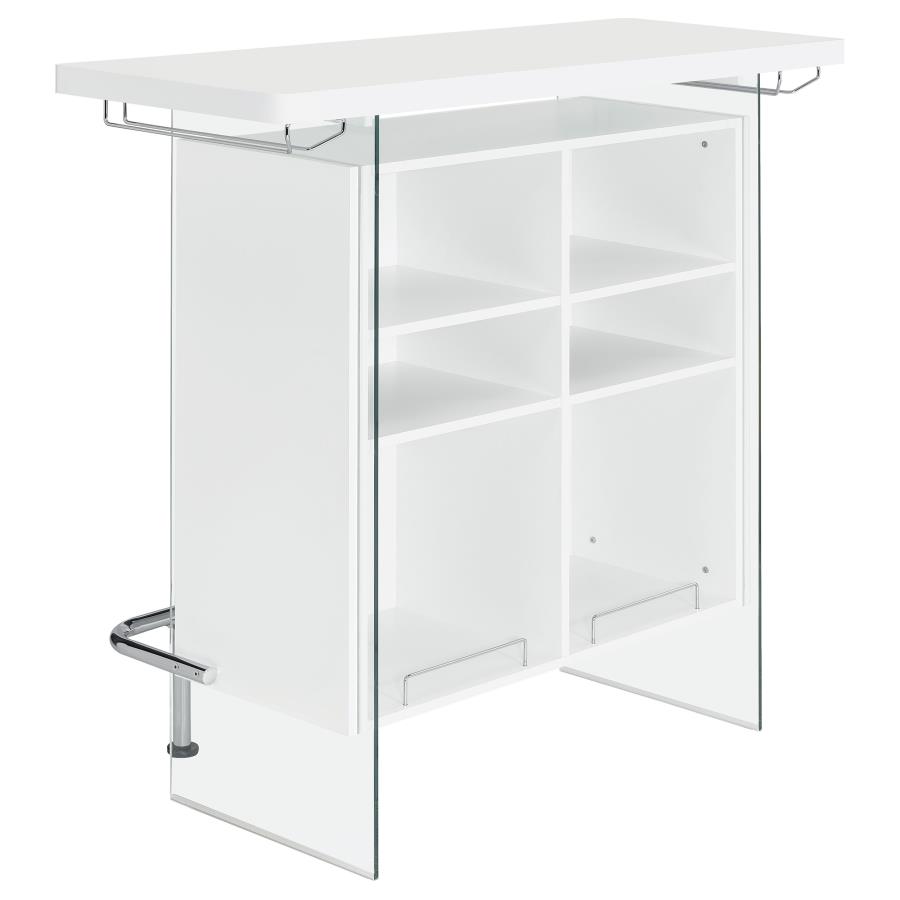 Acosta Freestanding Home Bar Wine Cabinet White High Gloss view 7