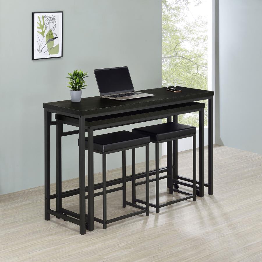 Hawes 4-piece Multipurpose Counter Height Table Set Black view 2