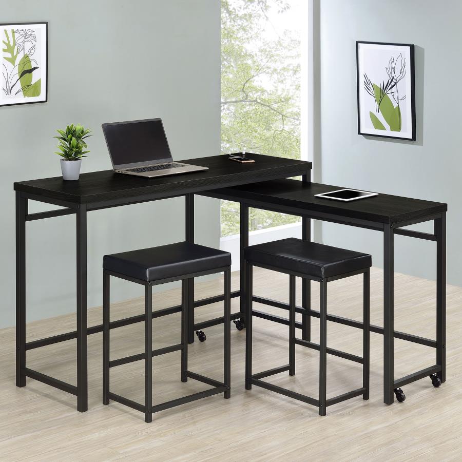 Hawes 4-piece Multipurpose Counter Height Table Set Black view 3
