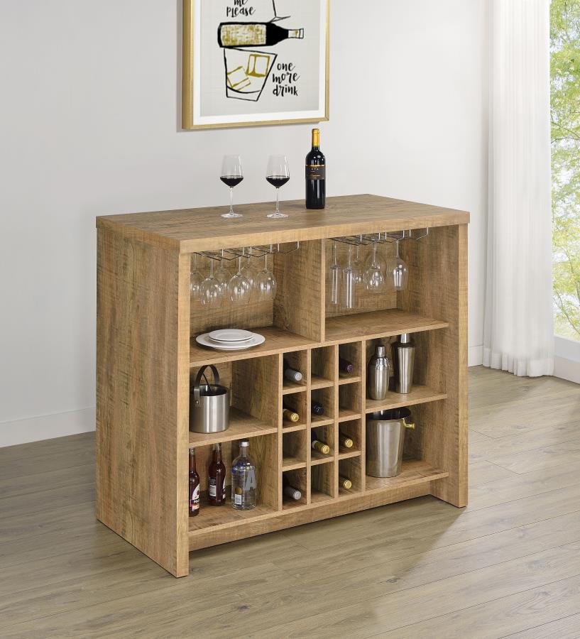 Topanga Engineered Wood Freestanding Home Bar Mango view 3