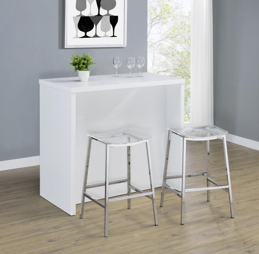 Topanga Engineered Wood Freestanding Home Bar White view 2