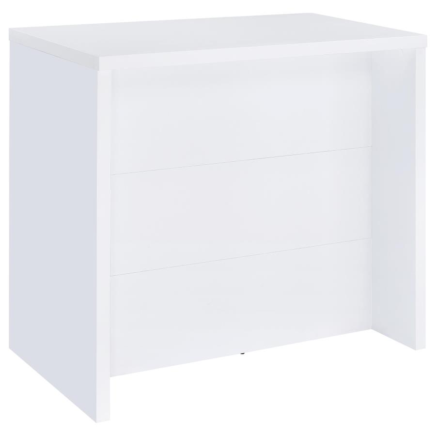 Topanga Engineered Wood Freestanding Home Bar White view 4