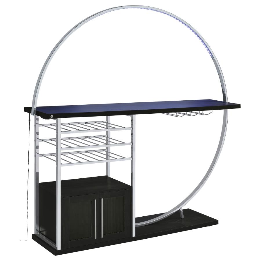Risley 2-door Circular LED Wine Cabinet Dark Charcoal view 4
