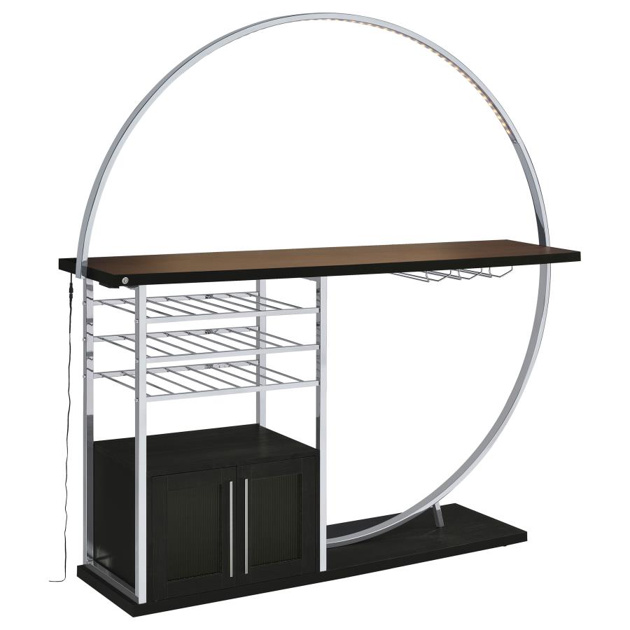 Risley 2-door Circular LED Wine Cabinet Dark Charcoal view 5