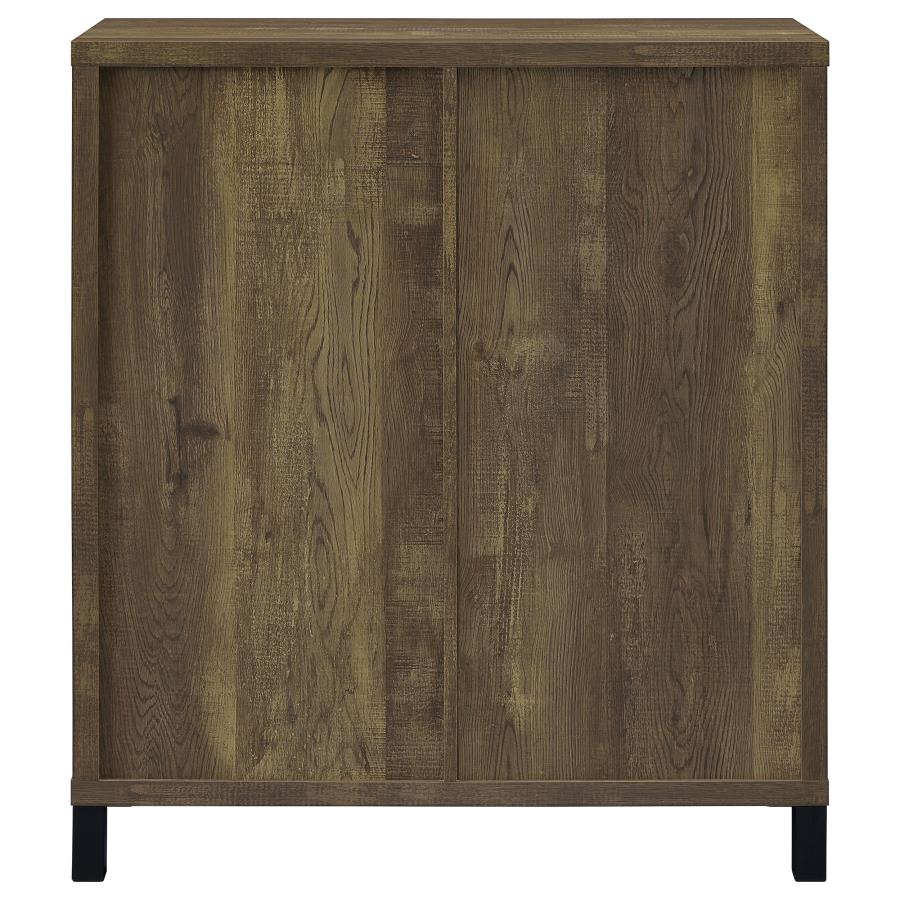 Arlington Sliding Door Home Bar Wine Cabinet Rustic Oak view 5