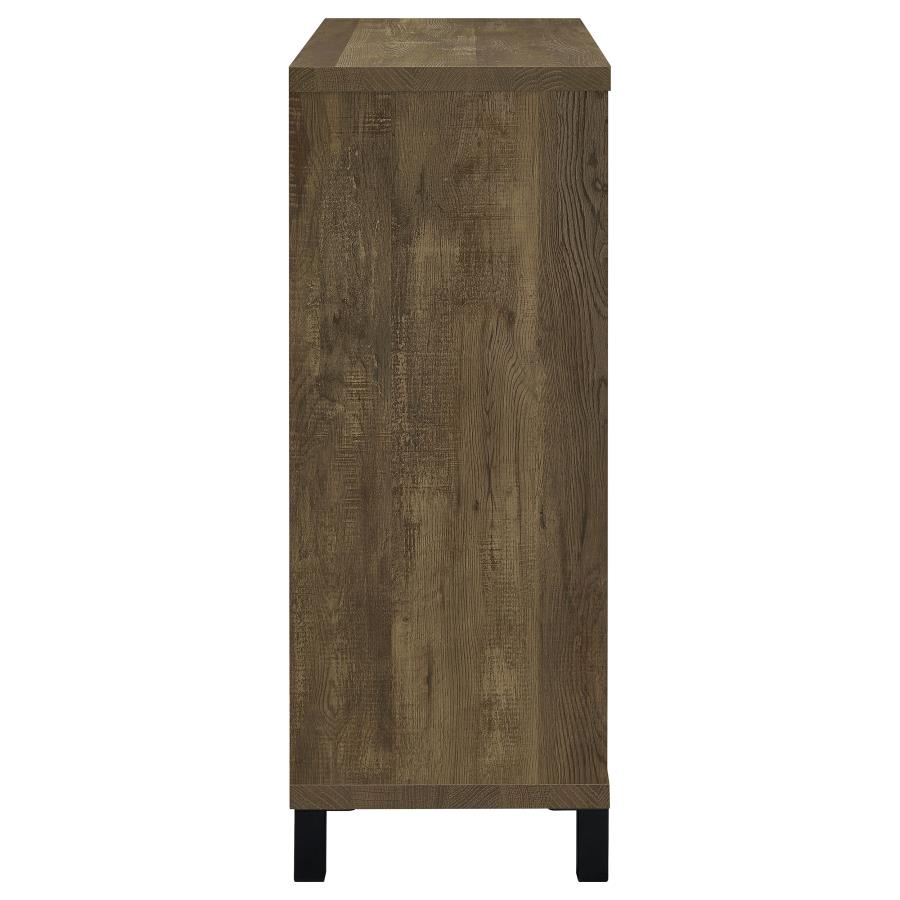 Arlington Sliding Door Home Bar Wine Cabinet Rustic Oak view 6