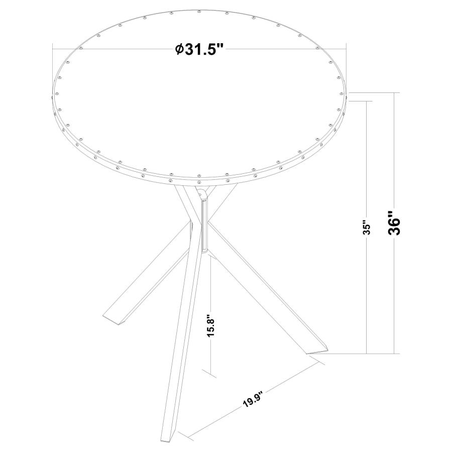 Kenzo Round 32-inch Galvanized Steel Bistro Bar Table Silver view 7