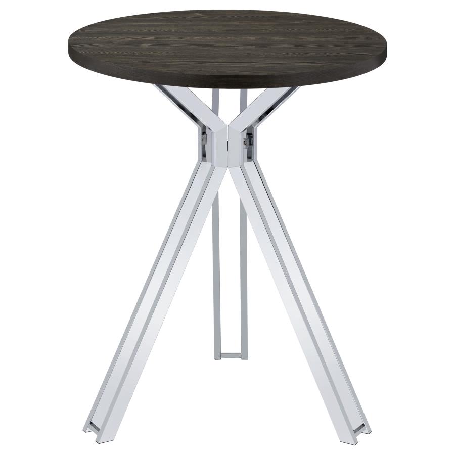 Edgerton Round 35-inch Pub Height Bistro Bar Table Dark Oak view 3