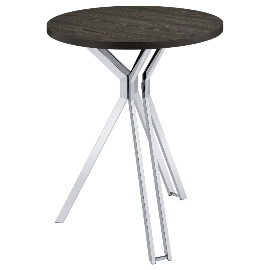 Edgerton Round 35-inch Pub Height Bistro Bar Table Dark Oak view 4