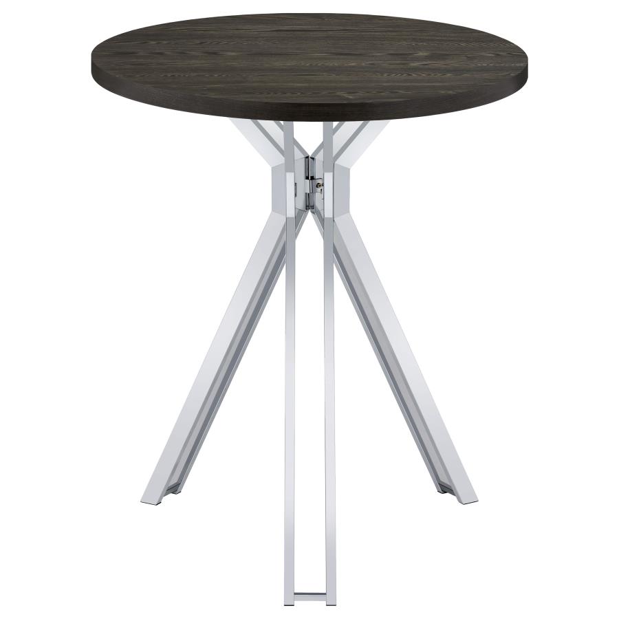 Edgerton Round 35-inch Pub Height Bistro Bar Table Dark Oak view 5