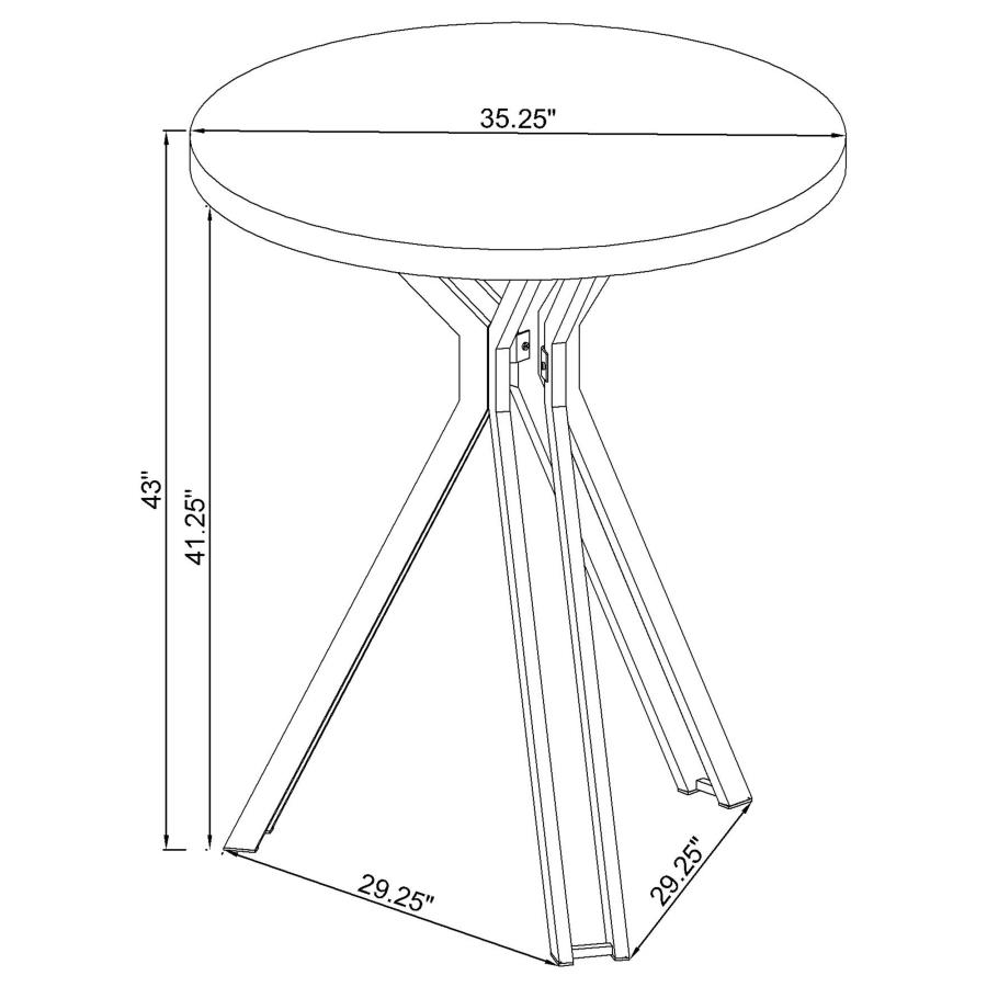 Edgerton Round 35-inch Pub Height Bistro Bar Table Dark Oak view 7