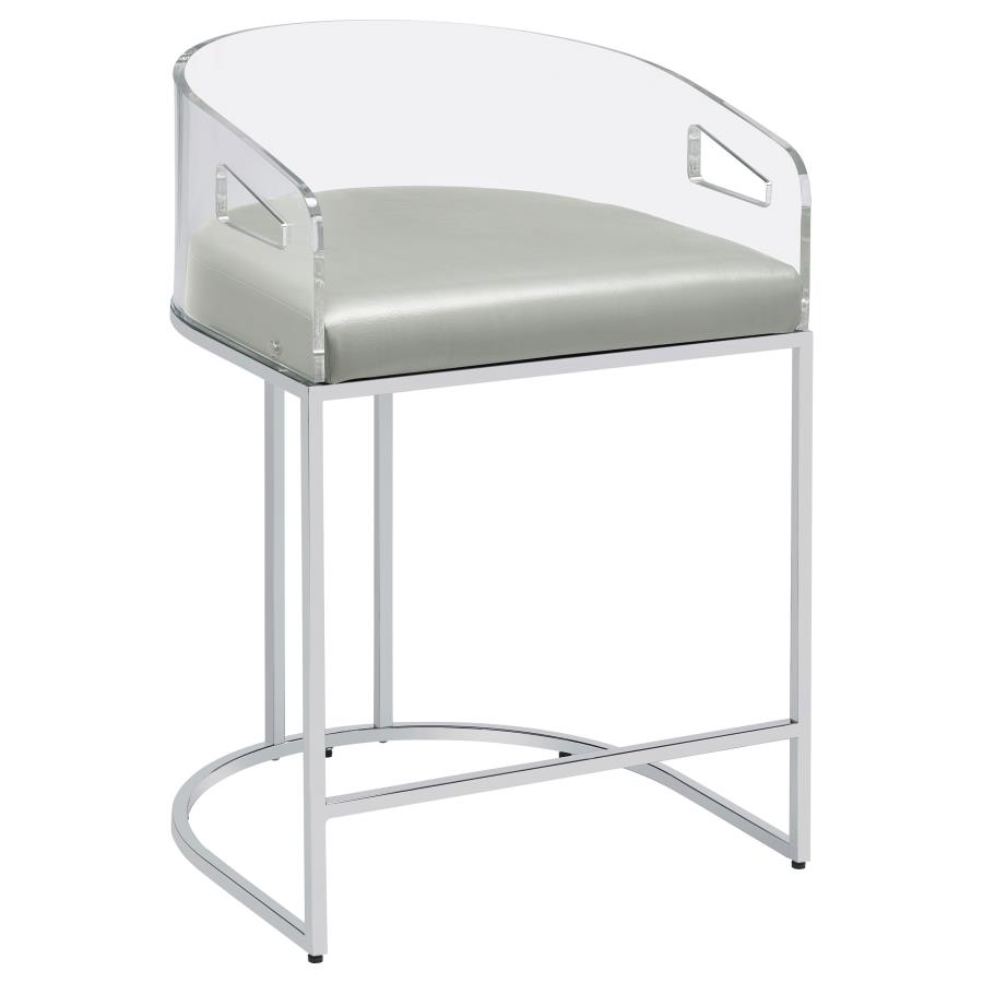 Thermosolis Clear Acrylic Counter Chair Chrome (Set of 2) view 3