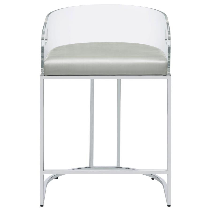 Thermosolis Clear Acrylic Counter Chair Chrome (Set of 2) view 4