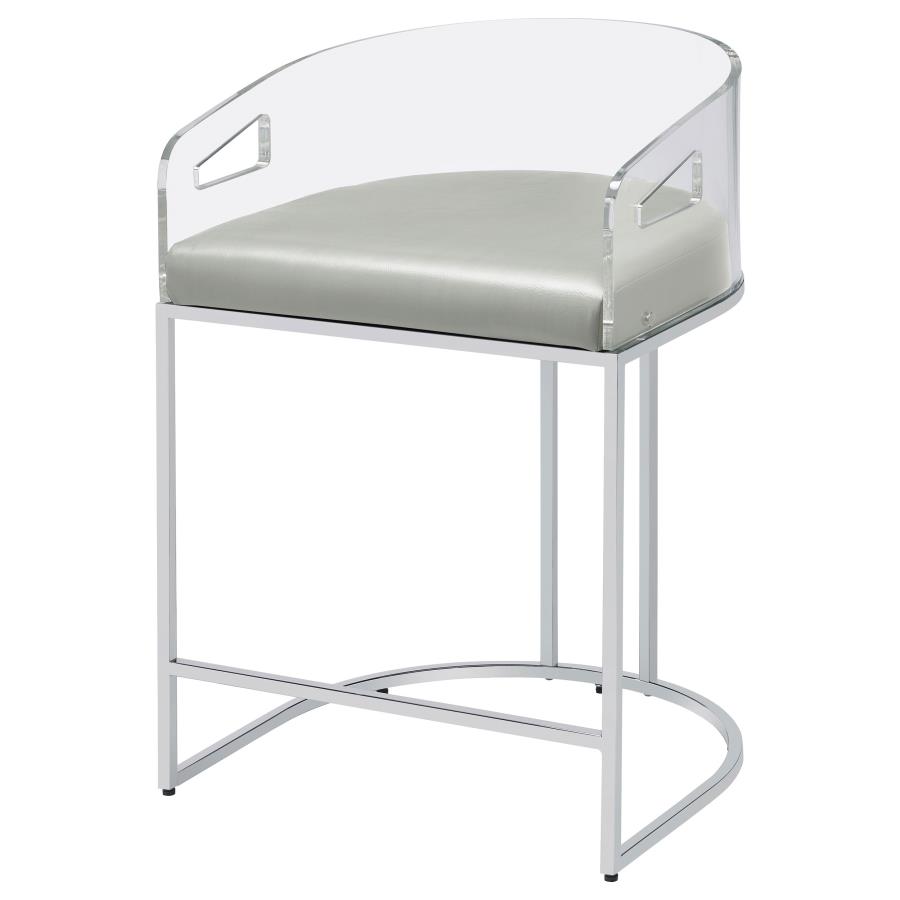 Thermosolis Clear Acrylic Counter Chair Chrome (Set of 2) view 5