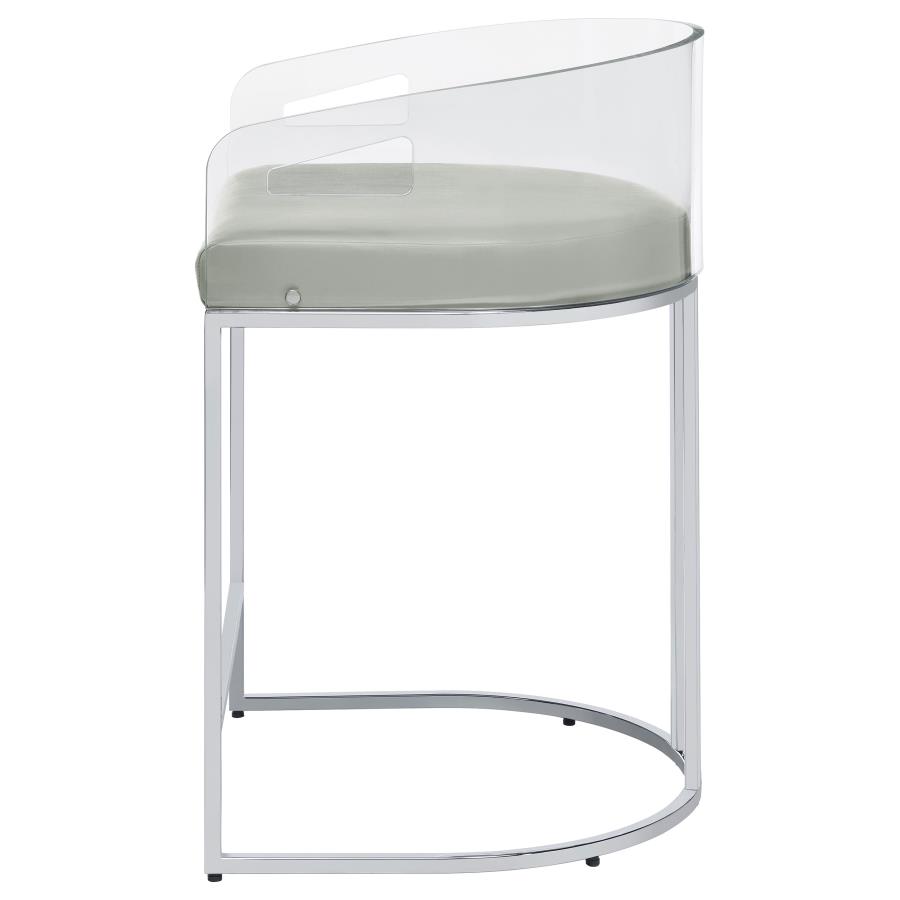 Thermosolis Clear Acrylic Counter Chair Chrome (Set of 2) view 6