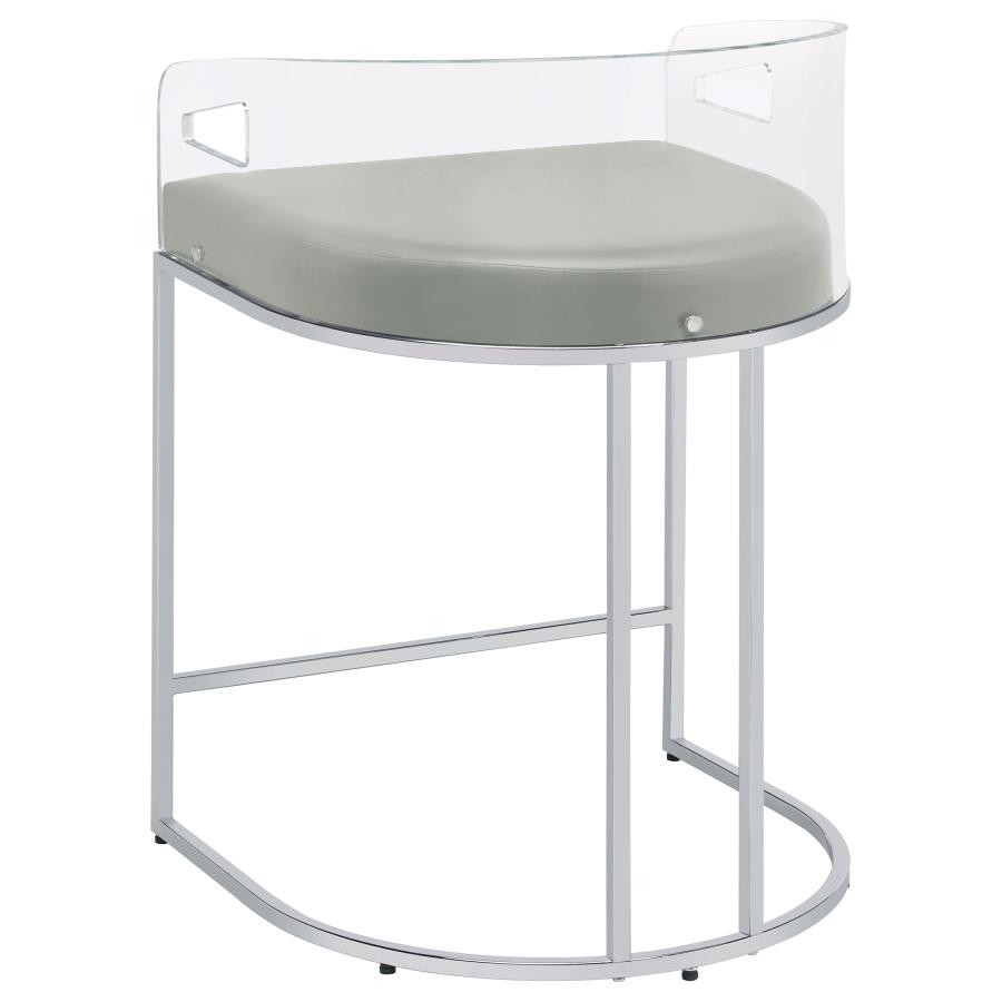 Thermosolis Clear Acrylic Counter Chair Chrome (Set of 2) view 7