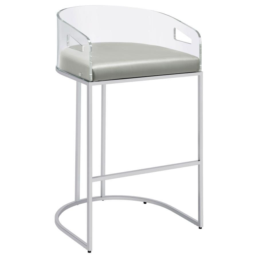 Thermosolis Clear Acrylic Bar Chair Chrome (Set of 2) view 3