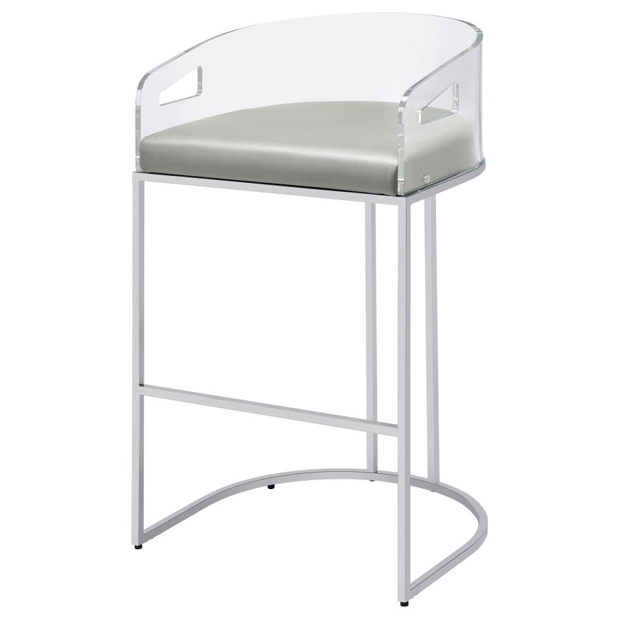 Thermosolis Clear Acrylic Bar Chair Chrome (Set of 2) view 5
