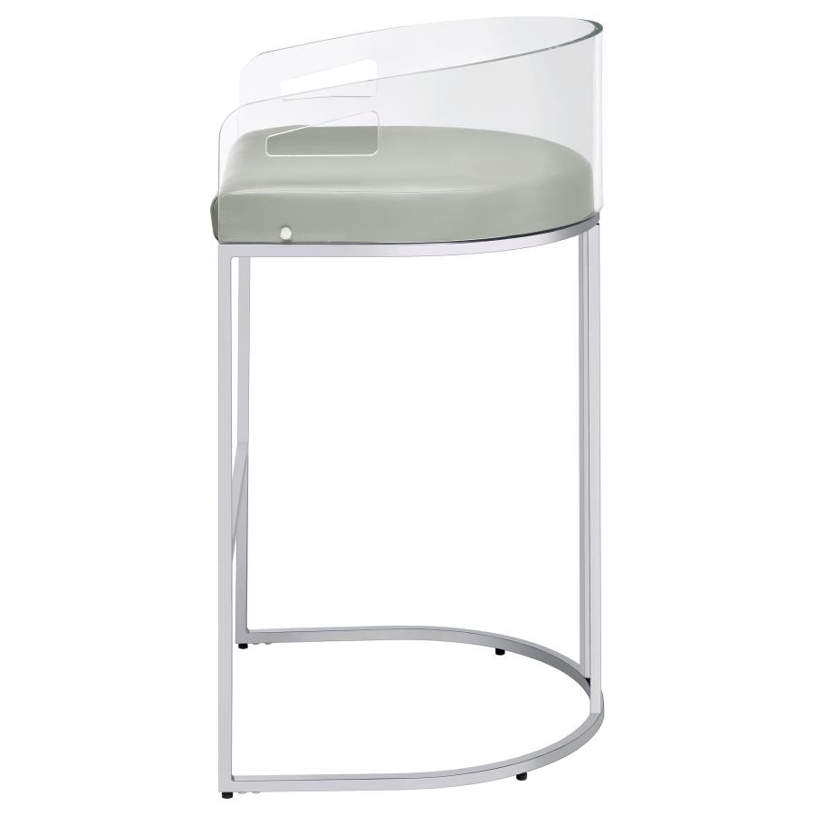 Thermosolis Clear Acrylic Bar Chair Chrome (Set of 2) view 6