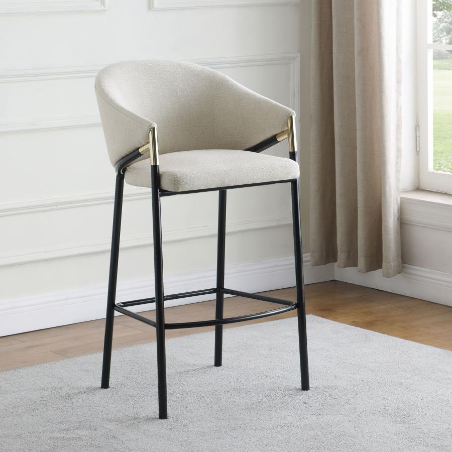 Chadwick Fabric Upholstered Bar Chair Beige (Set of 2) view 2