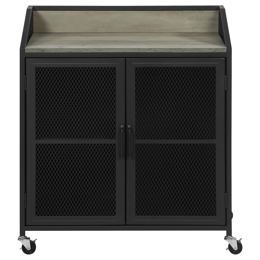 Arlette 2-door Mobile Home Bar Wine Cabinet Sandy Black view 4
