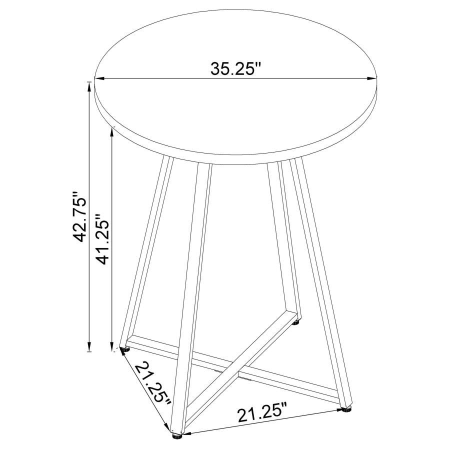 Burkhart Round 35-inch Pub Height Bistro Bar Table Brown Oak view 7
