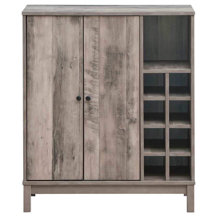 Cheyenne 2-door Home Bar Wine Cabinet Weathered Acacia view 4