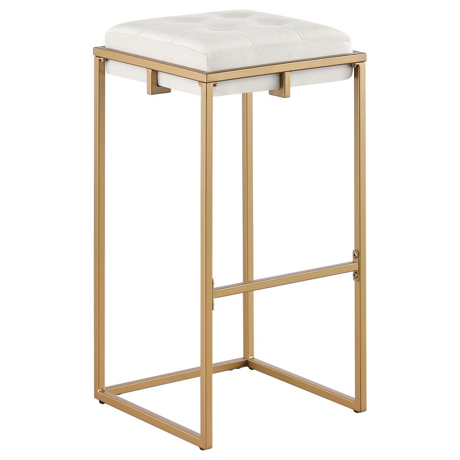 Nadia Upholstered Backless Bar Stool Beige (Set of 2) view 3