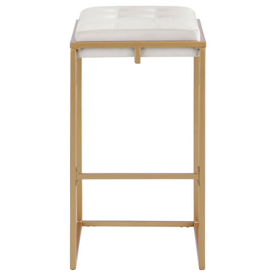 Nadia Upholstered Backless Bar Stool Beige (Set of 2) view 4