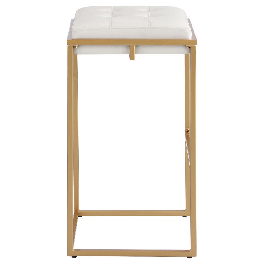 Nadia Upholstered Backless Bar Stool Beige (Set of 2) view 5