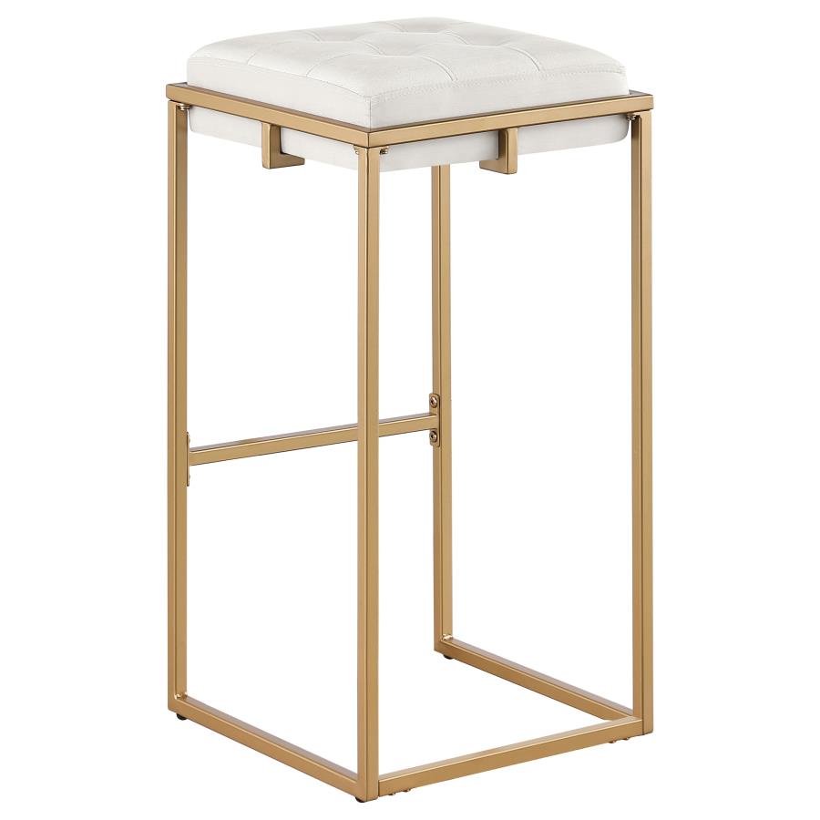 Nadia Upholstered Backless Bar Stool Beige (Set of 2) view 6
