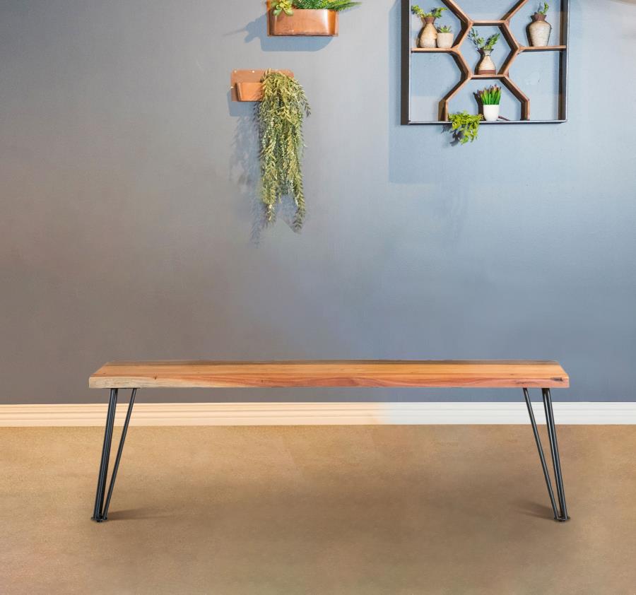 Sherman Wood Dining Bench Natural Acacia view 2