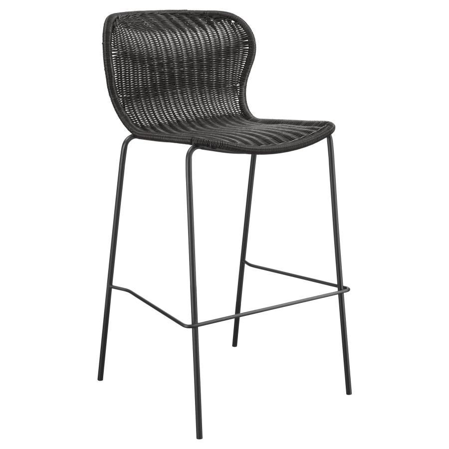 Mckinley Faux Rattan Metal Bar Chair Brown (Set of 2) view 3