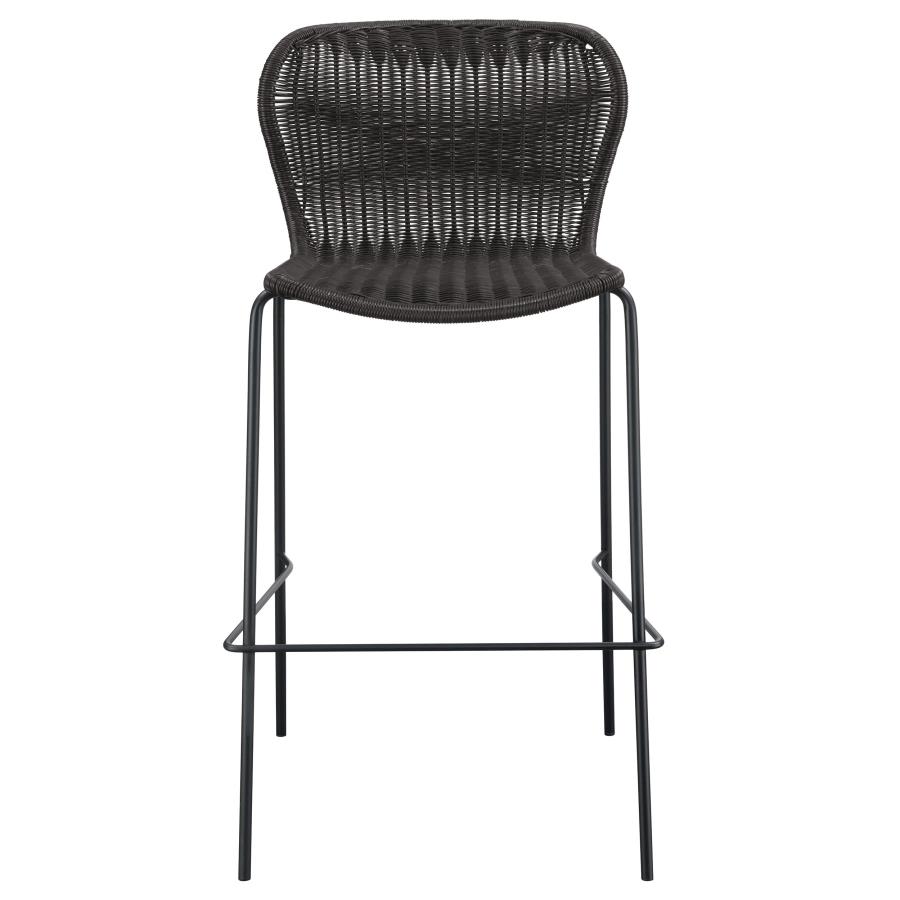 Mckinley Faux Rattan Metal Bar Chair Brown (Set of 2) view 4