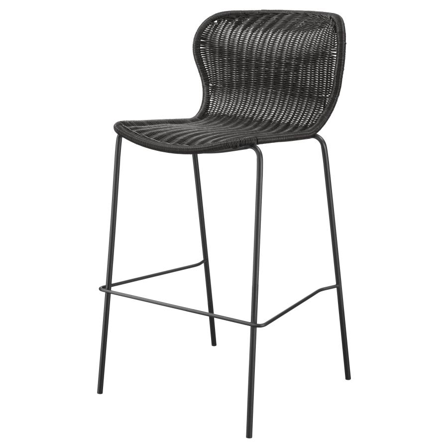 Mckinley Faux Rattan Metal Bar Chair Brown (Set of 2) view 5