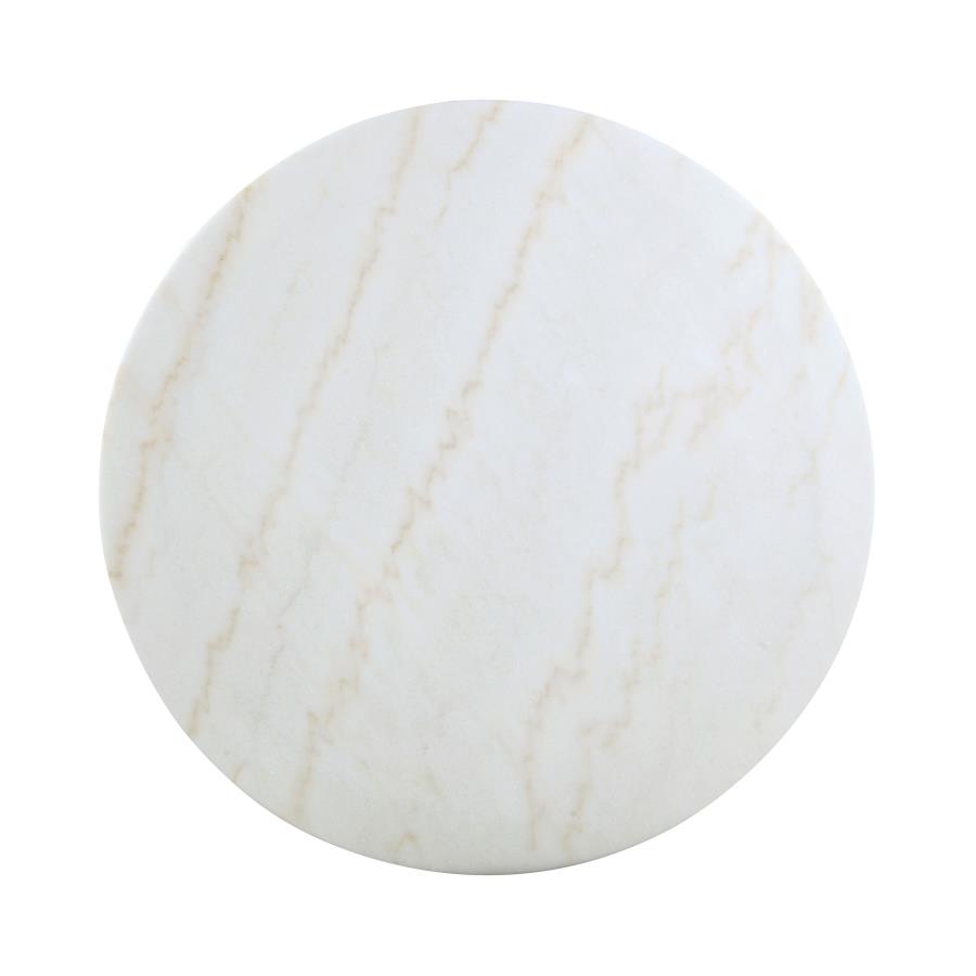 Kella Round 50-inch Marble Top Dining Table White Marble view 3