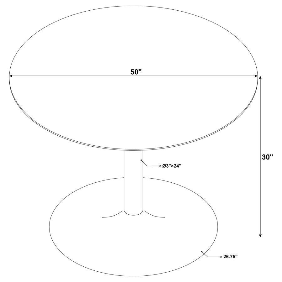 Kella Round 50-inch Marble Top Dining Table White Marble view 5