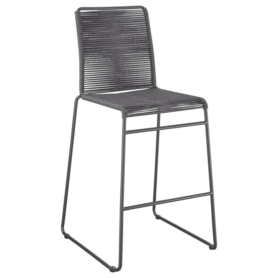 Jerome Woven Rope Metal Bar Chair Charcoal (Set of 2) view 3