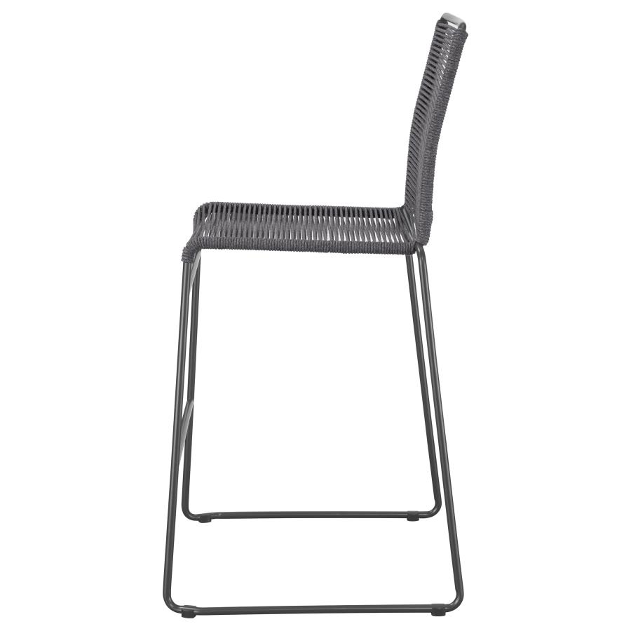 Jerome Woven Rope Metal Bar Chair Charcoal (Set of 2) view 6