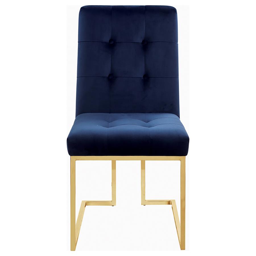 Cisco Velvet Upholstered Dining Side Chair Gold (Set of 2) view 4