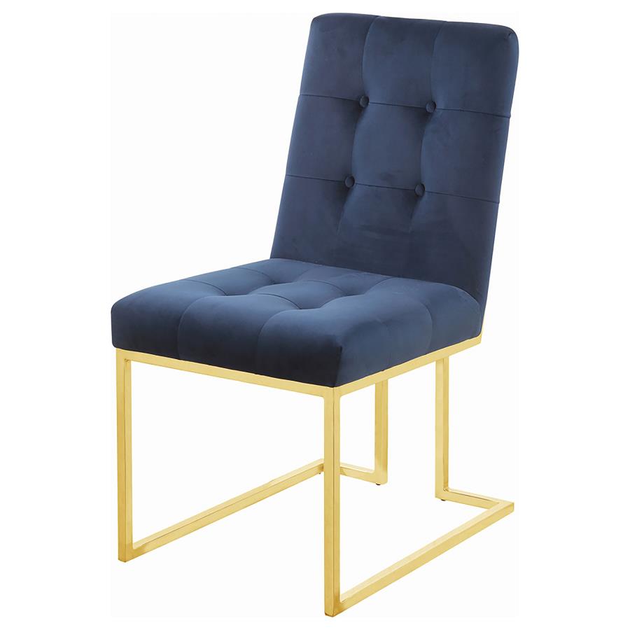 Cisco Velvet Upholstered Dining Side Chair Gold (Set of 2) view 5