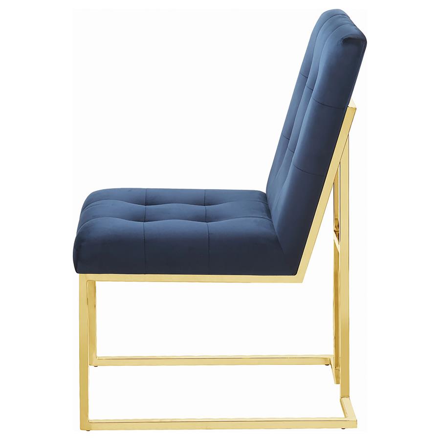Cisco Velvet Upholstered Dining Side Chair Gold (Set of 2) view 6
