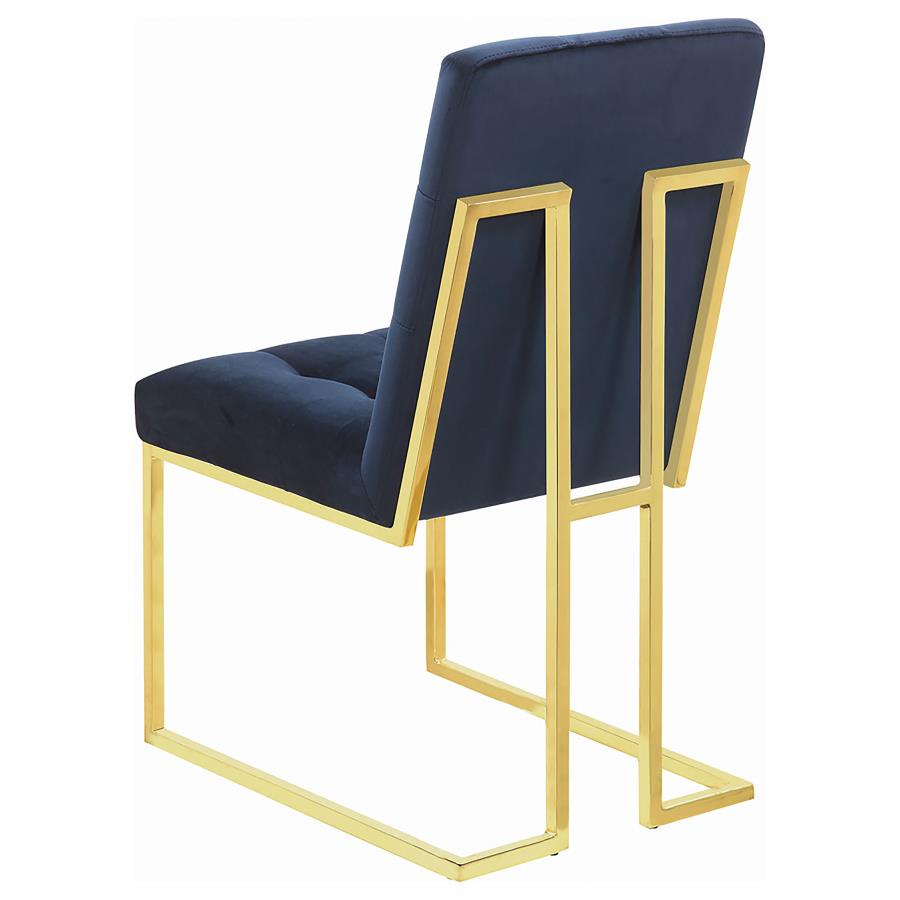 Cisco Velvet Upholstered Dining Side Chair Gold (Set of 2) view 7