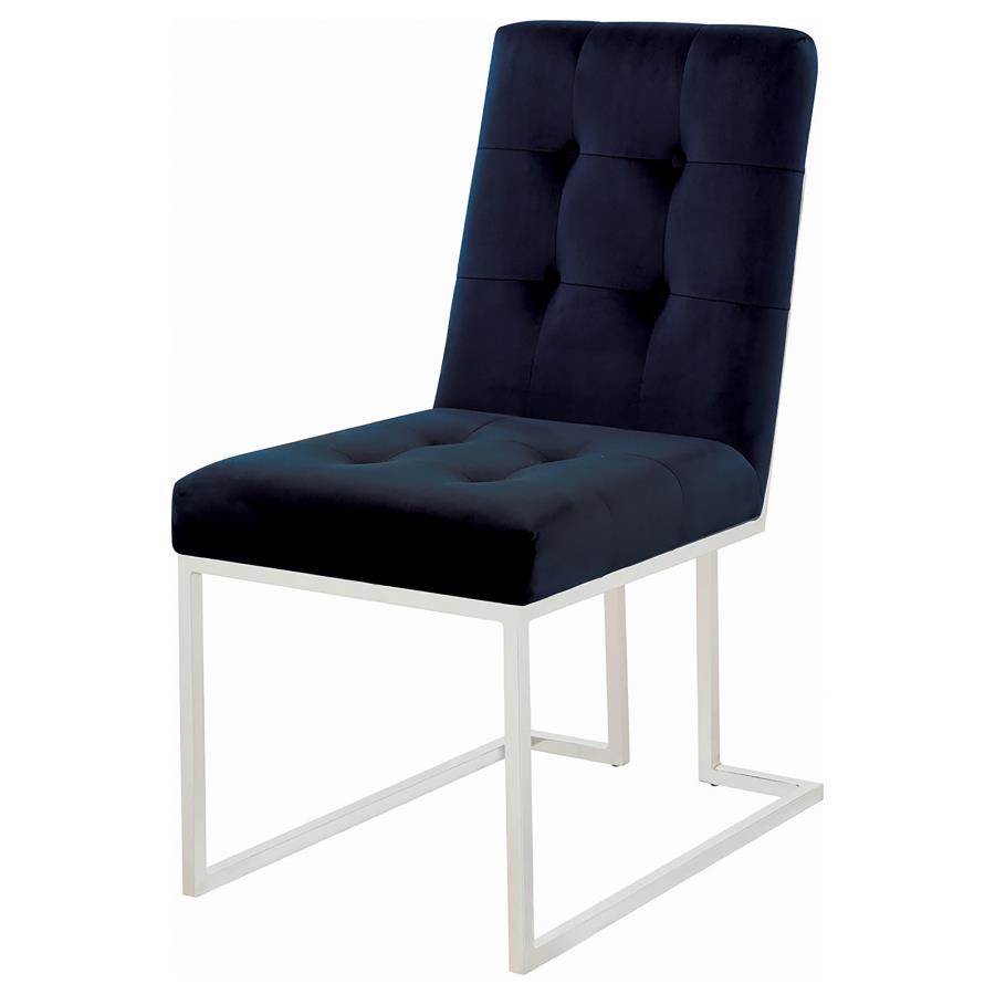 Cisco Velvet Upholstered Dining Side Chair Chrome (Set of 2) view 4