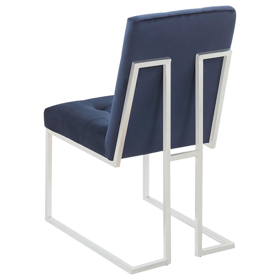 Cisco Velvet Upholstered Dining Side Chair Chrome (Set of 2) view 6