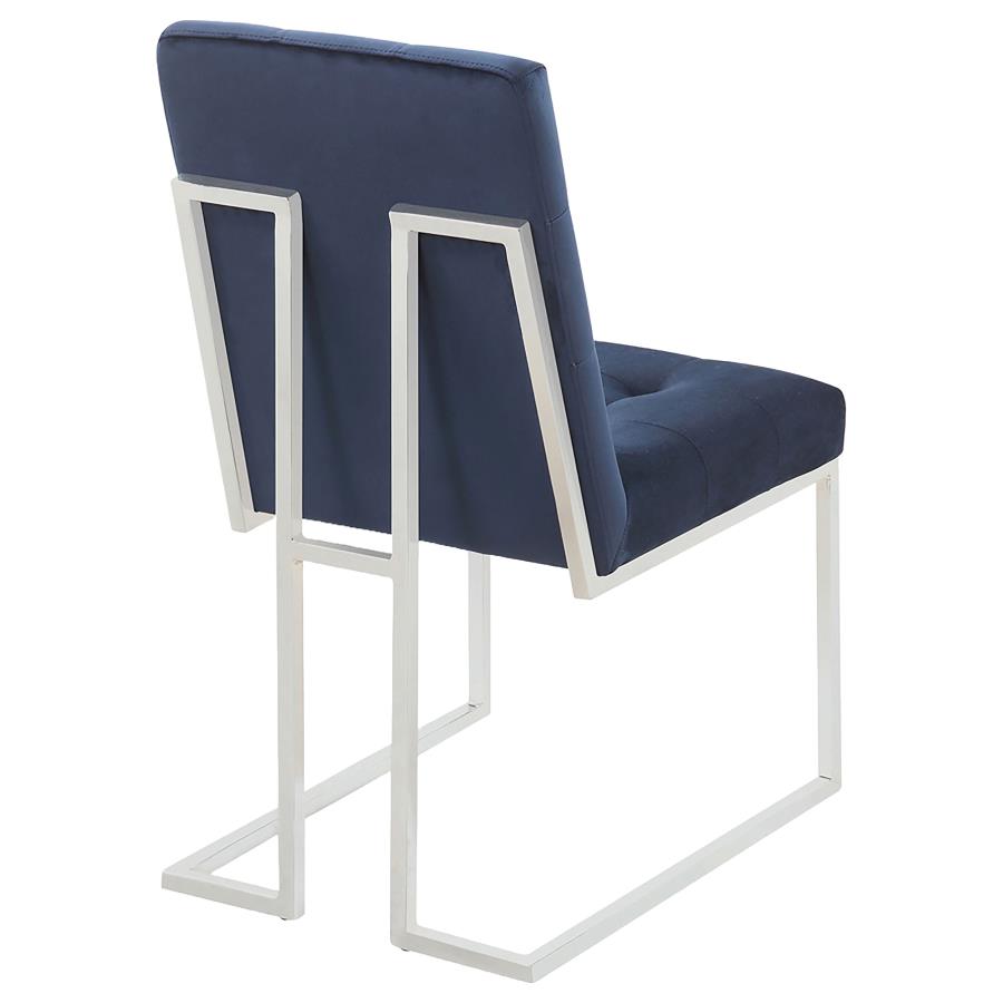 Cisco Velvet Upholstered Dining Side Chair Chrome (Set of 2) view 7