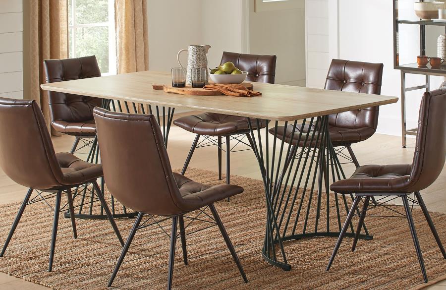 Altus 80-inch Composite Wood Dining Table Natural Oak view 2