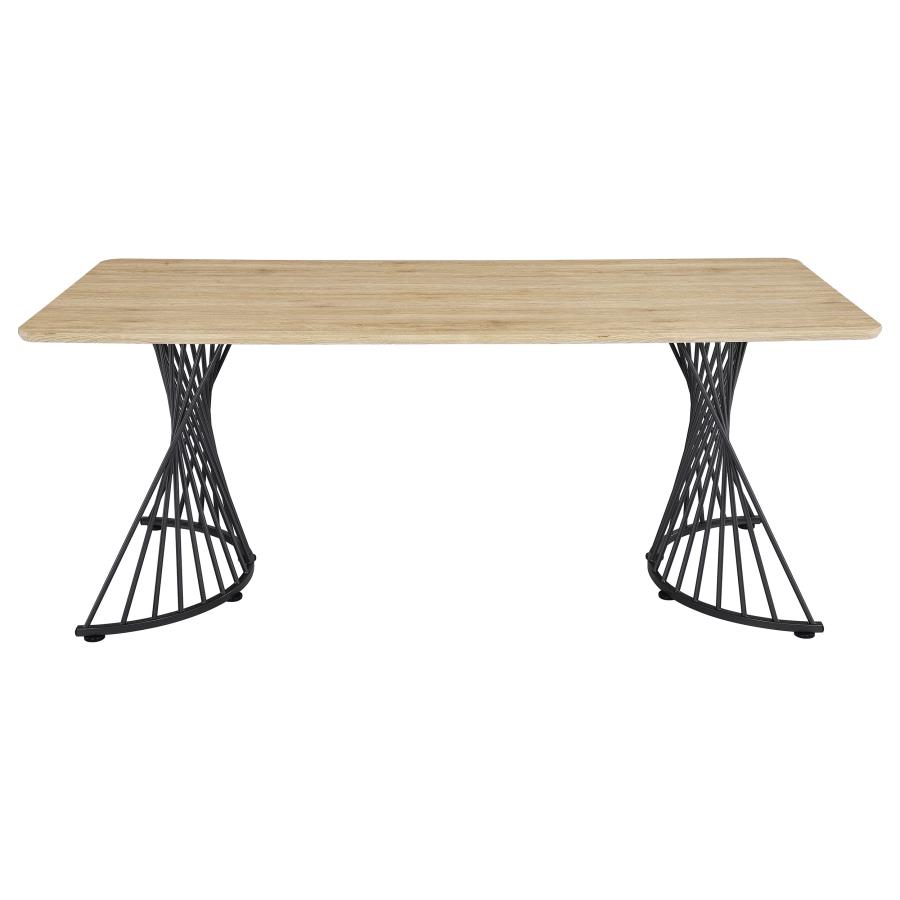 Altus 80-inch Composite Wood Dining Table Natural Oak view 3
